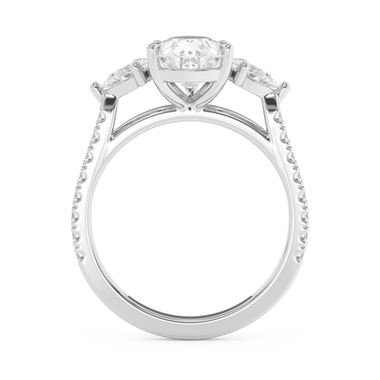 Emerald Solitaire Lab Grown Diamond Engagement Ring
