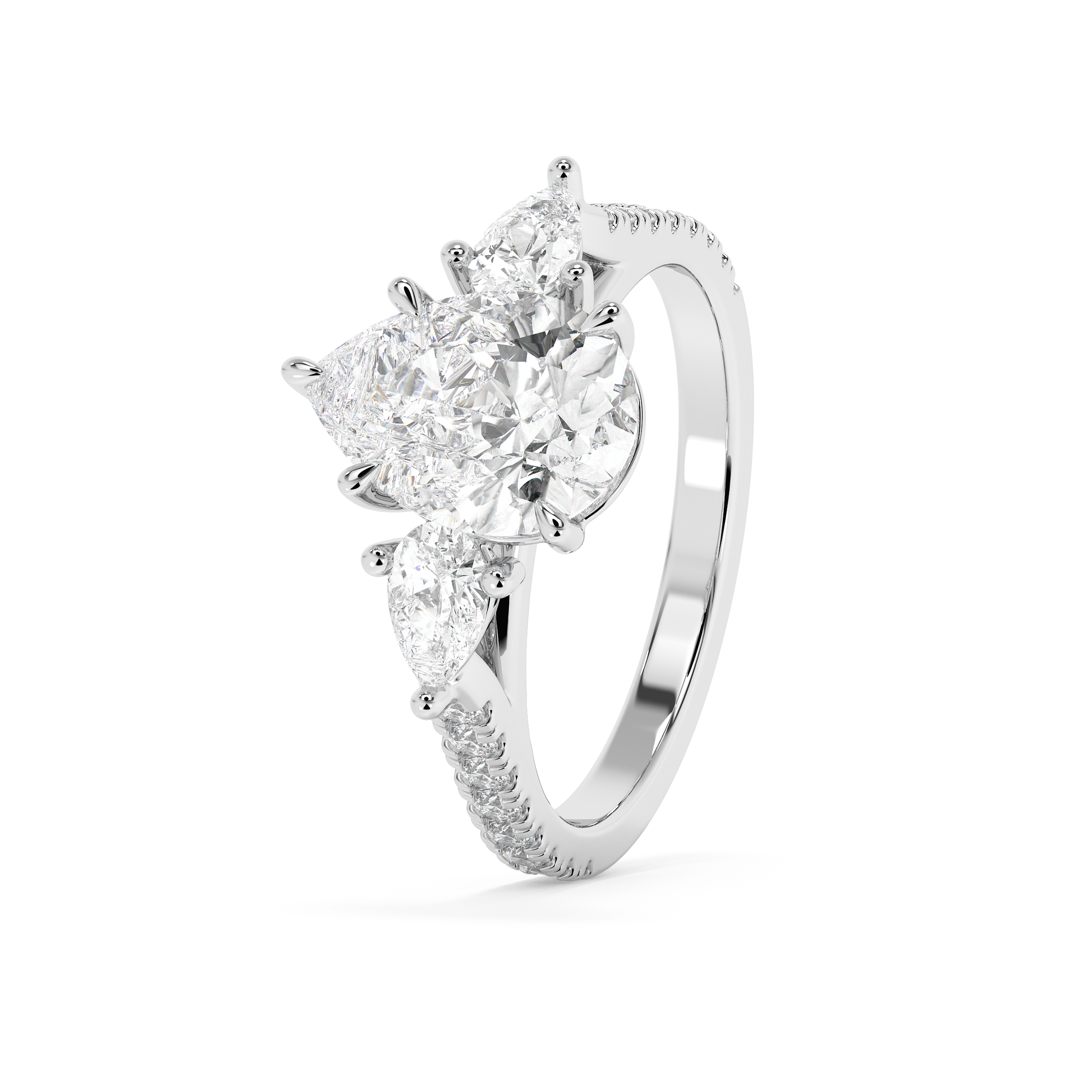 Emerald Solitaire Lab Grown Diamond Engagement Ring