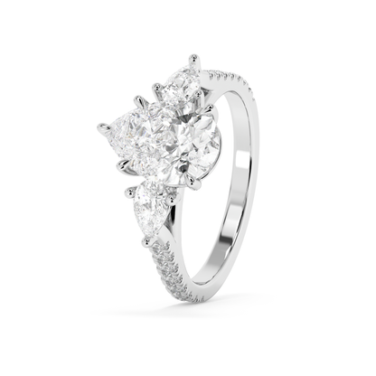 Emerald Solitaire Lab Grown Diamond Engagement Ring