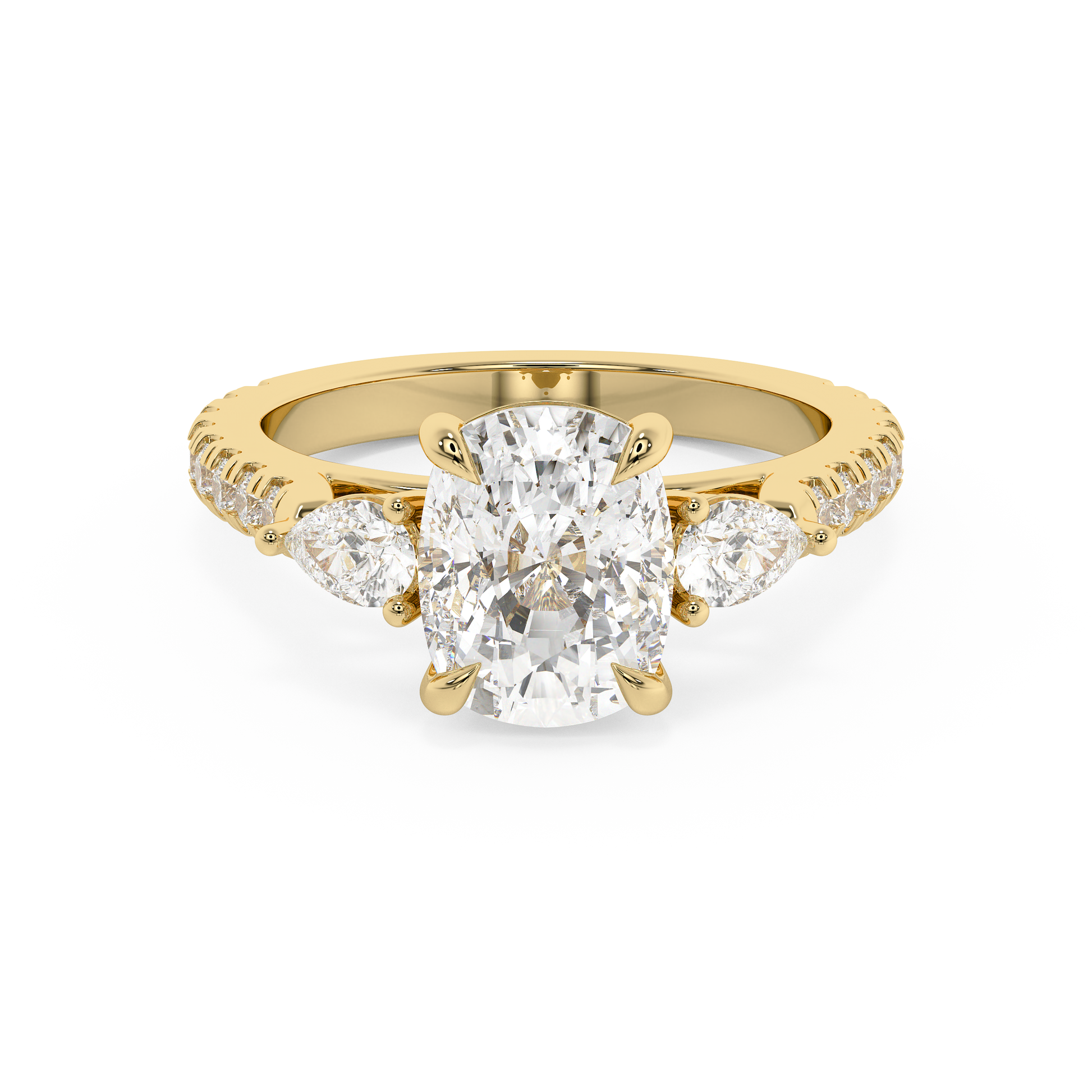 Emerald Solitaire Lab Grown Diamond Engagement Ring