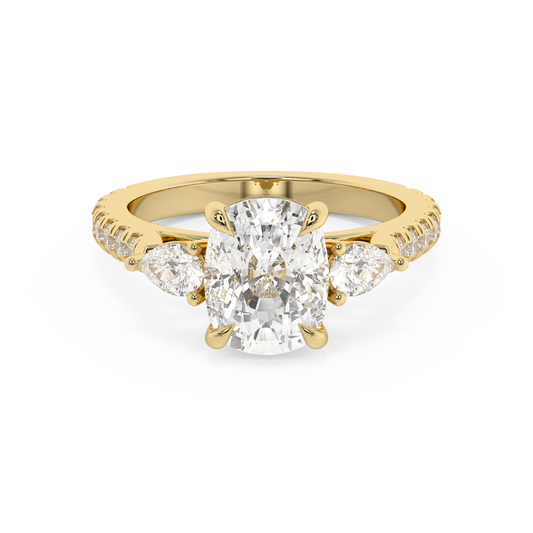 Emerald Solitaire Lab Grown Diamond Engagement Ring