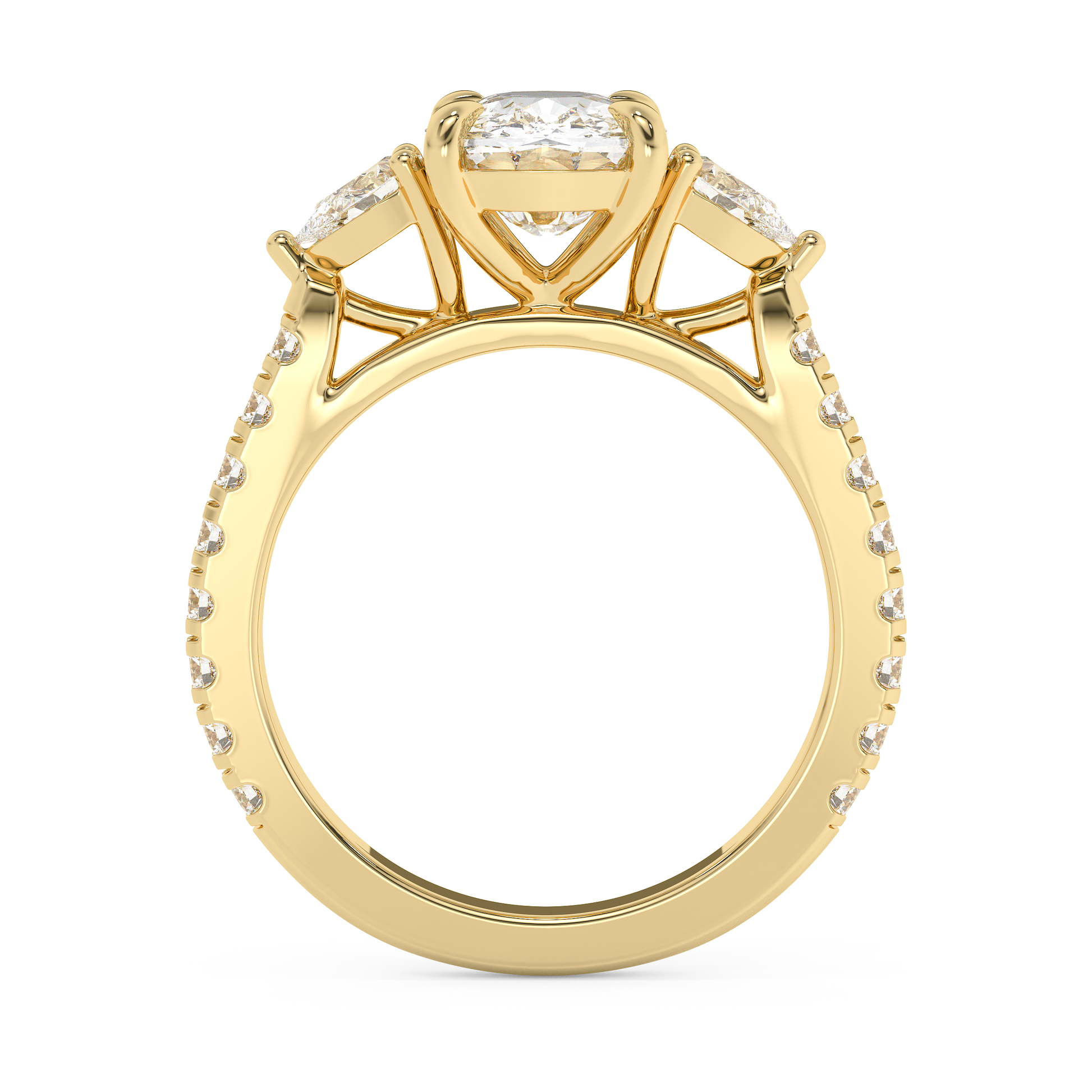 Emerald Solitaire Lab Grown Diamond Engagement Ring