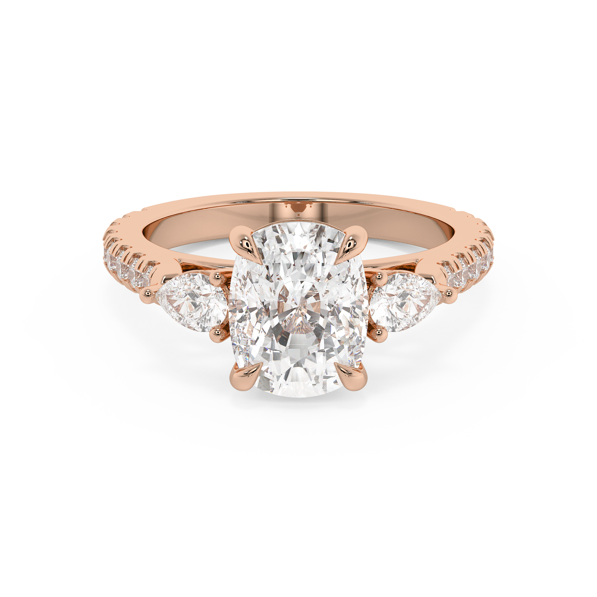 Emerald Solitaire Lab Grown Diamond Engagement Ring