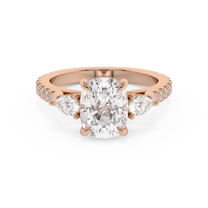 Emerald Solitaire Lab Grown Diamond Engagement Ring