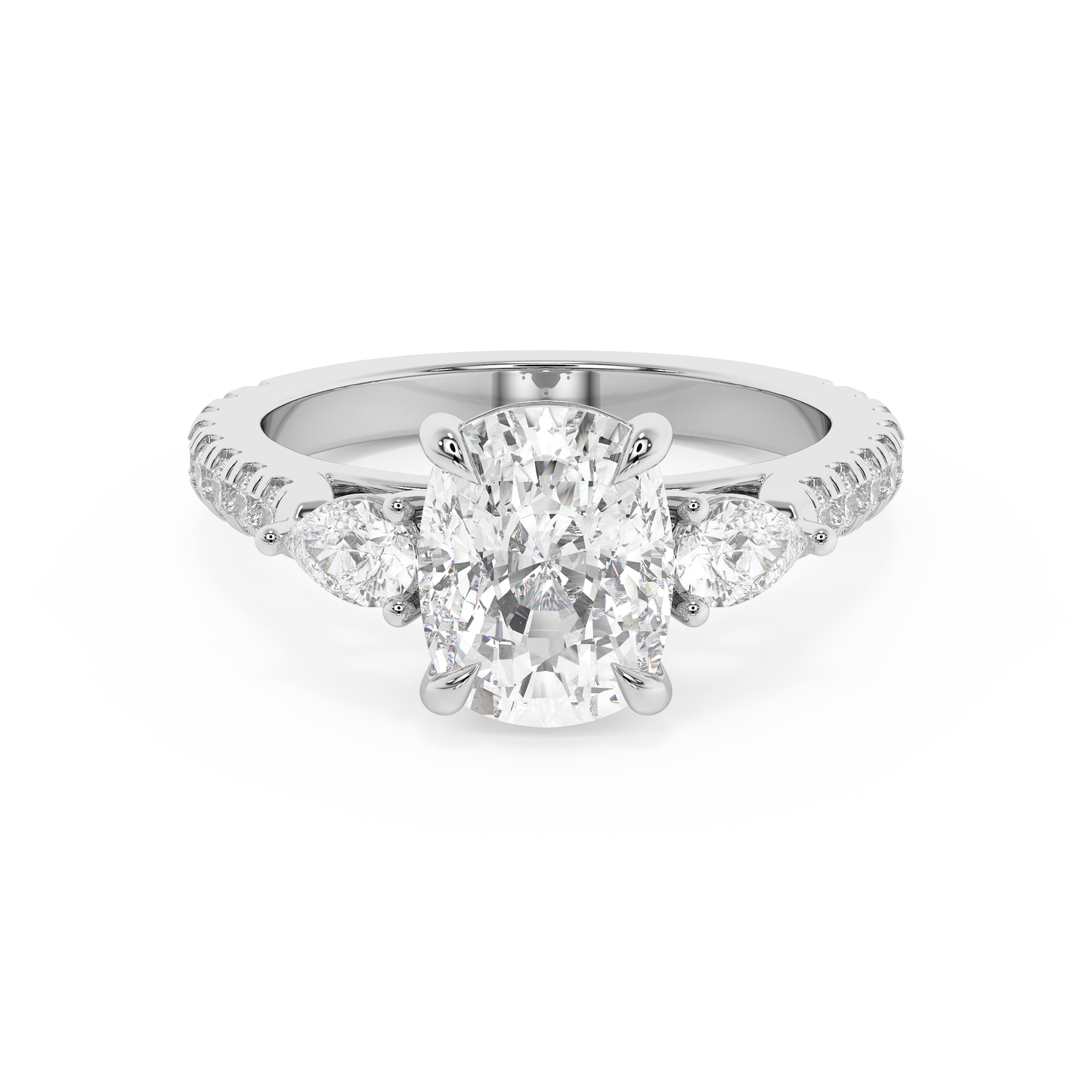 Emerald Solitaire Lab Grown Diamond Engagement Ring