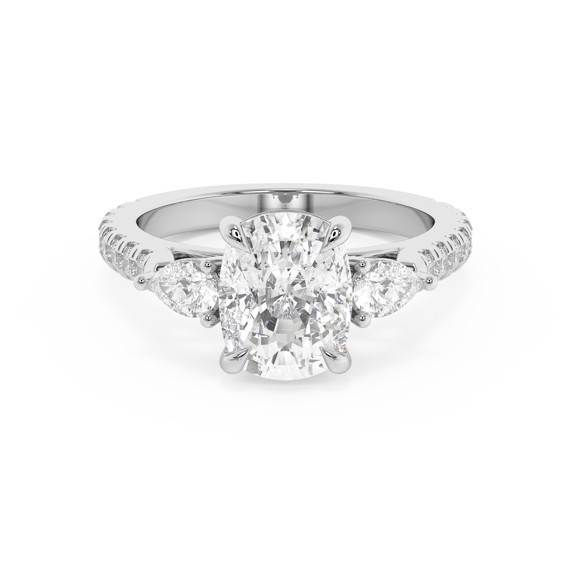 Emerald Solitaire Lab Grown Diamond Engagement Ring