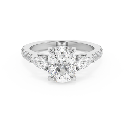 Emerald Solitaire Lab Grown Diamond Engagement Ring