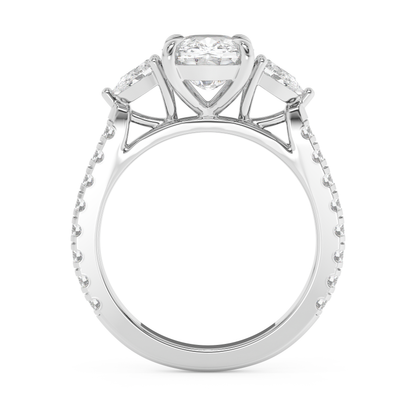 Emerald Solitaire Lab Grown Diamond Engagement Ring