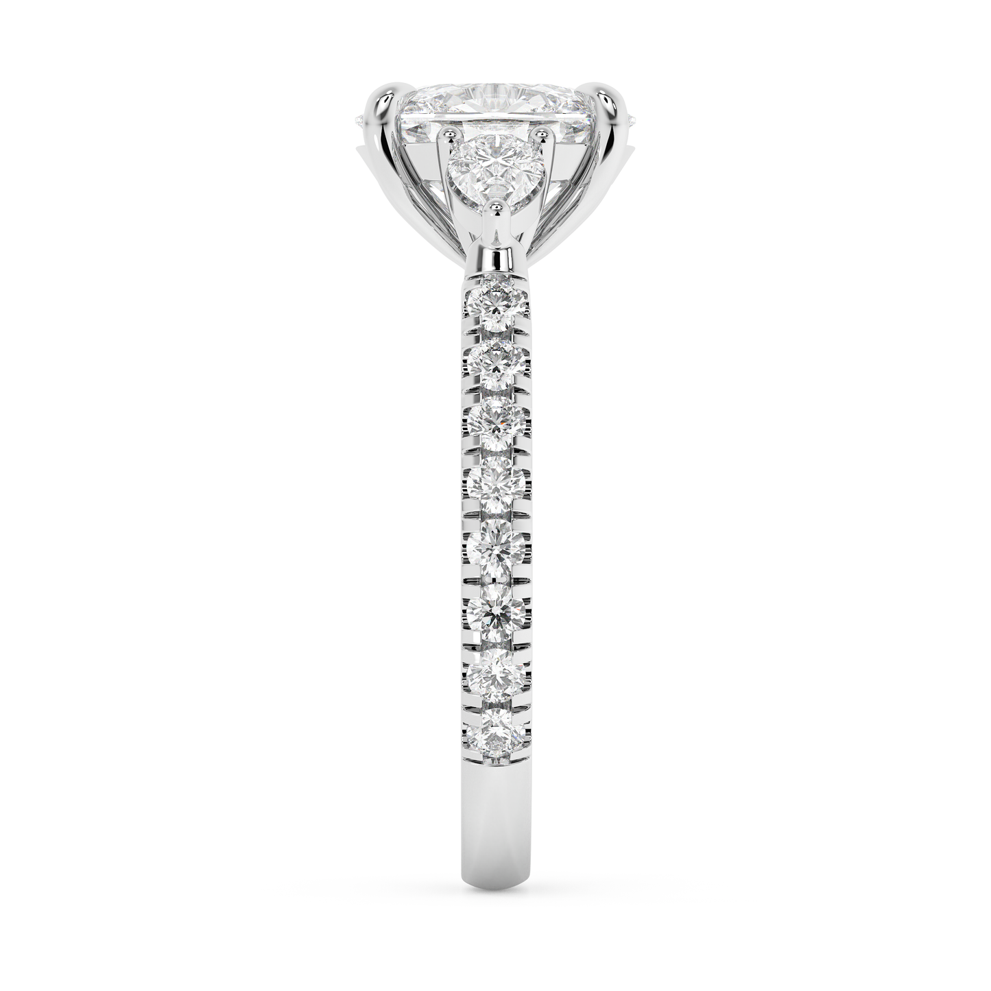 Emerald Solitaire Lab Grown Diamond Engagement Ring
