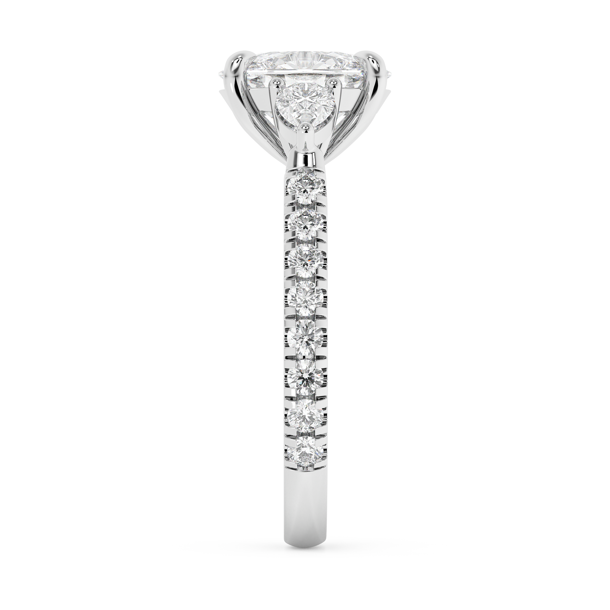 Emerald Solitaire Lab Grown Diamond Engagement Ring