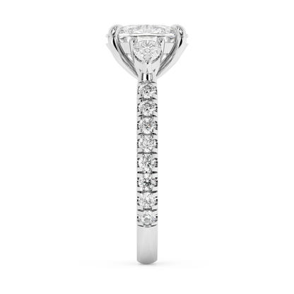 Emerald Solitaire Lab Grown Diamond Engagement Ring