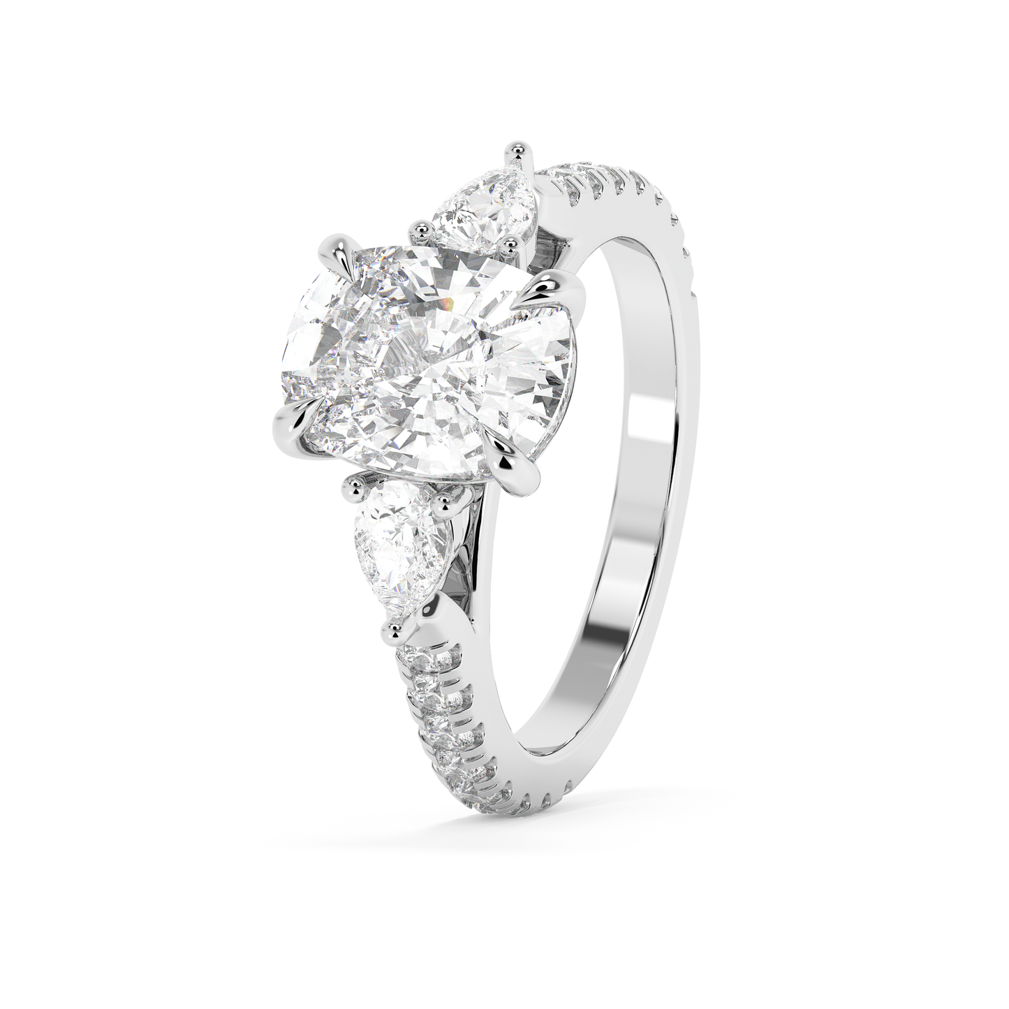 Emerald Solitaire Lab Grown Diamond Engagement Ring