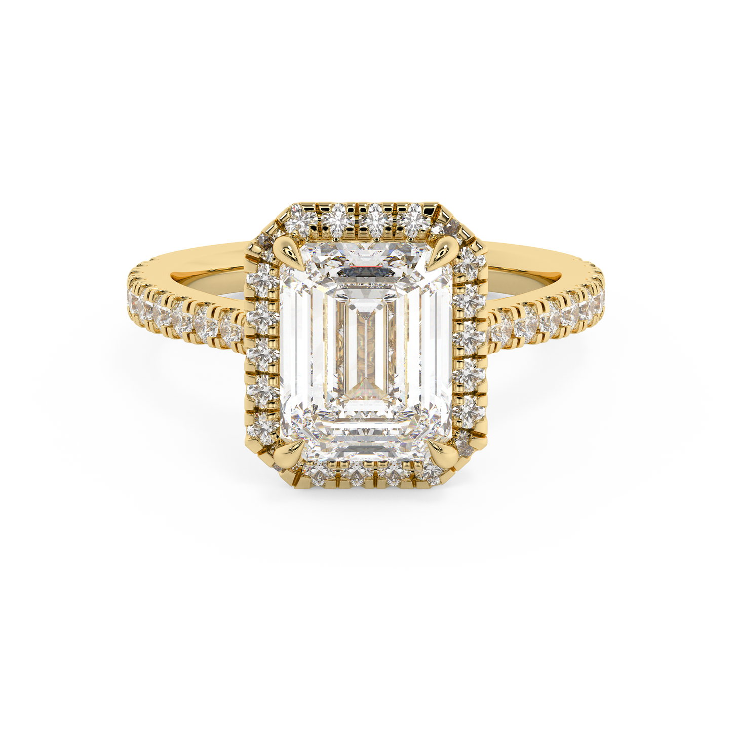 Emerald Solitaire Lab Grown Diamond Engagement Ring