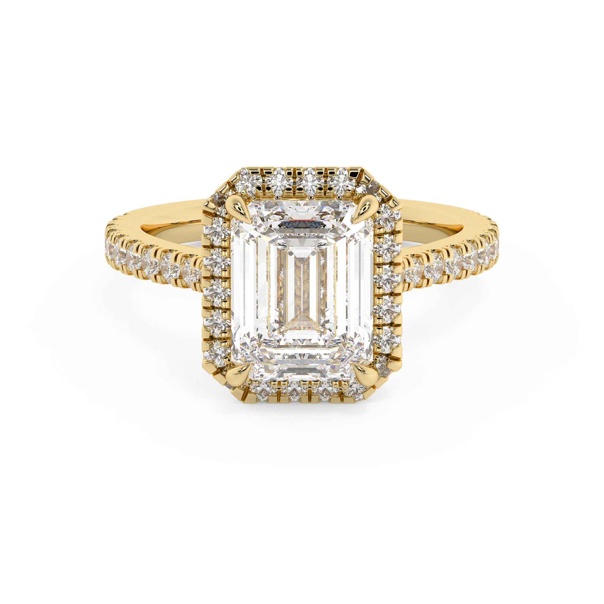 Emerald Solitaire Lab Grown Diamond Engagement Ring