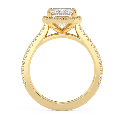 Emerald Solitaire Lab Grown Diamond Engagement Ring