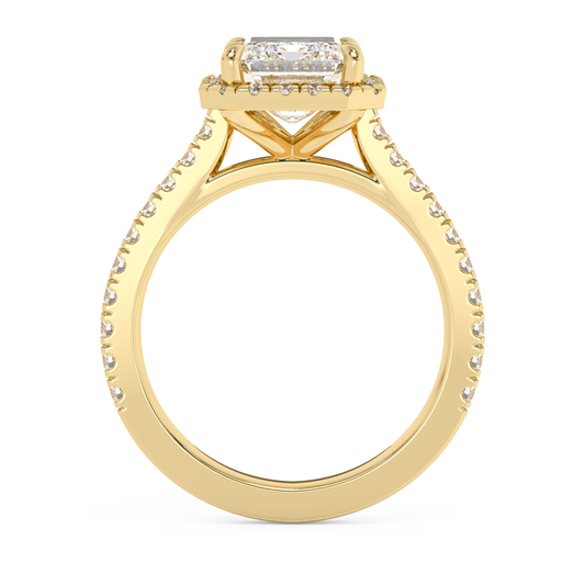 Emerald Solitaire Lab Grown Diamond Engagement Ring