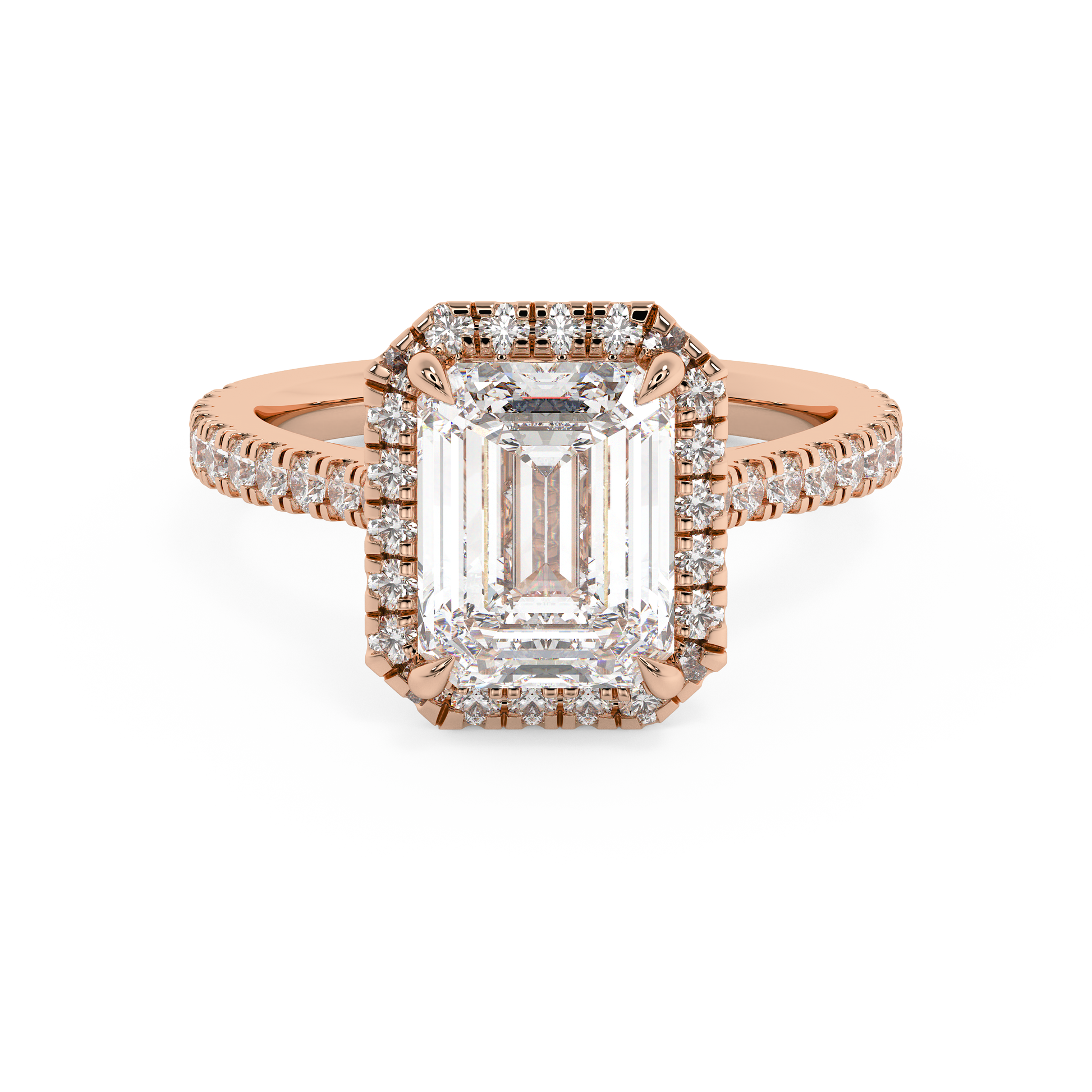 Emerald Solitaire Lab Grown Diamond Engagement Ring