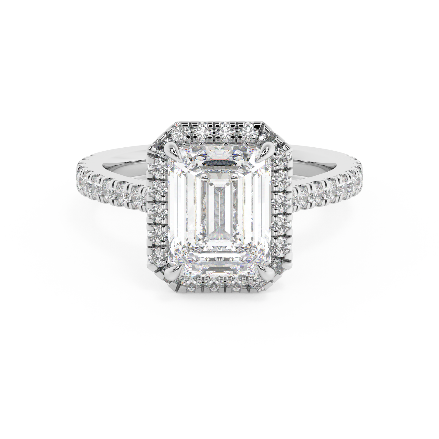 Emerald Solitaire Lab Grown Diamond Engagement Ring
