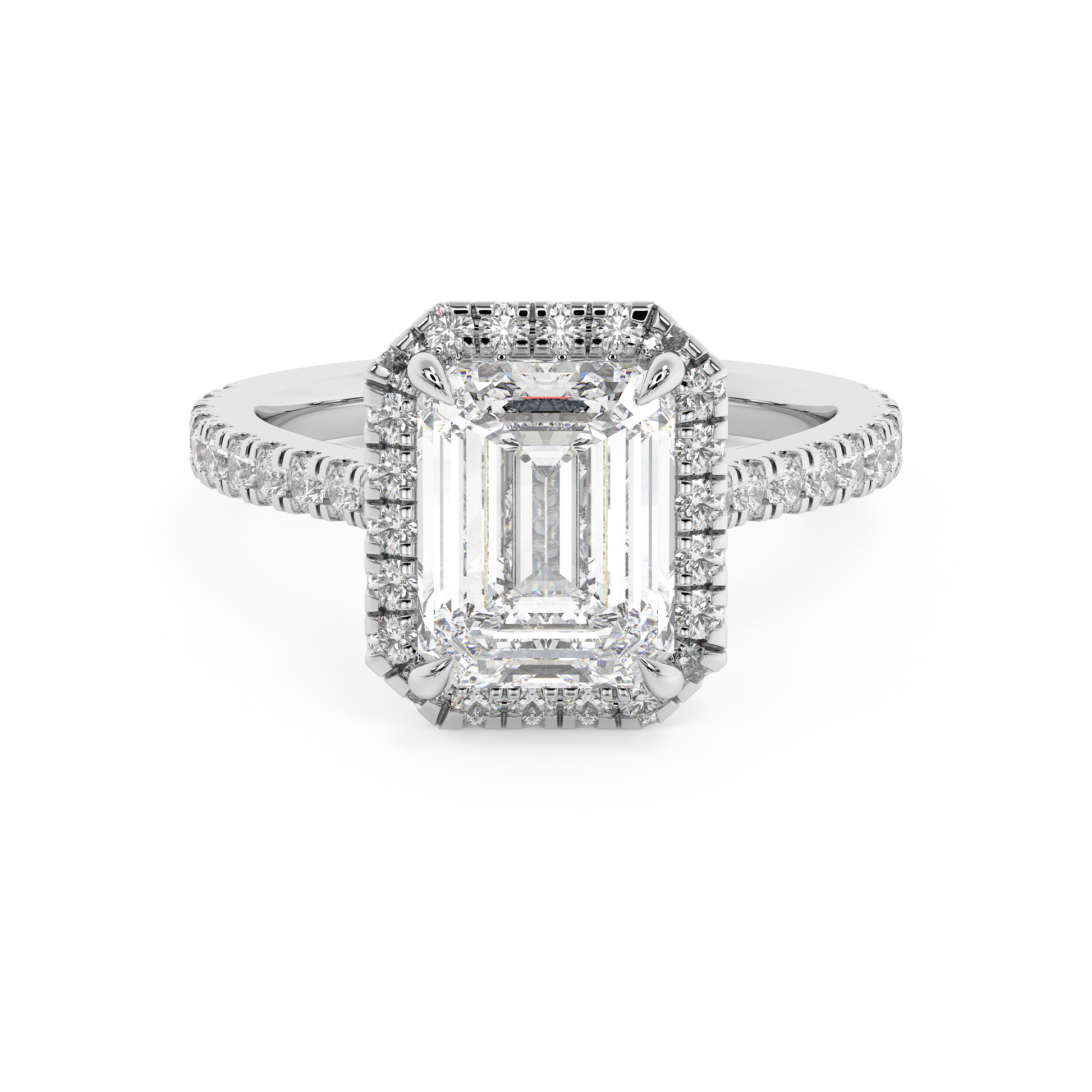 Emerald Solitaire Lab Grown Diamond Engagement Ring