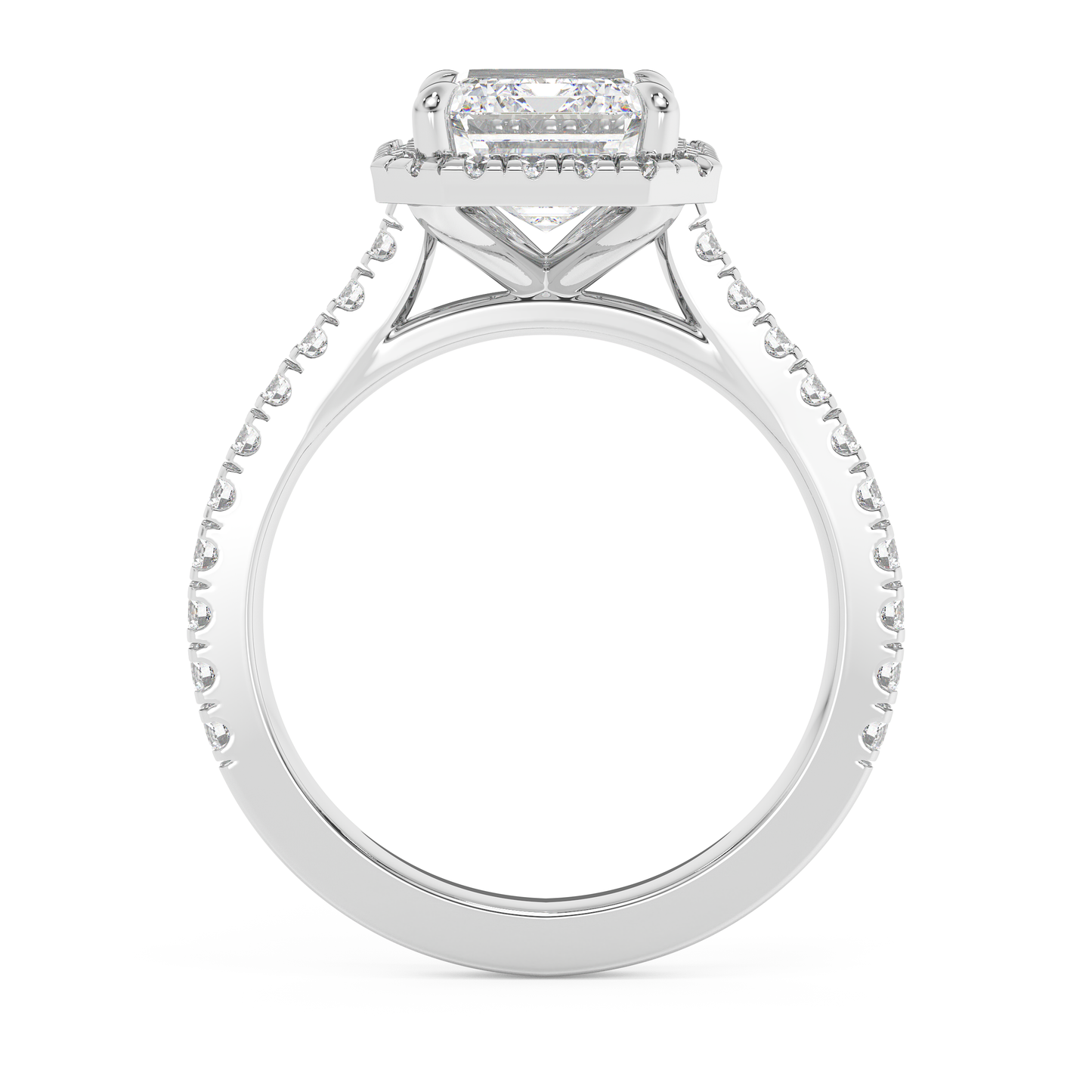 Emerald Solitaire Lab Grown Diamond Engagement Ring