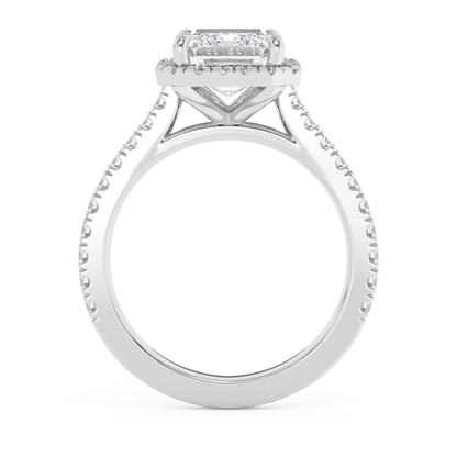 Emerald Solitaire Lab Grown Diamond Engagement Ring