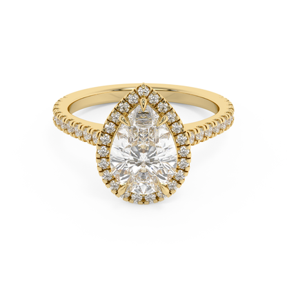 Emerald Solitaire Lab Grown Diamond Engagement Ring