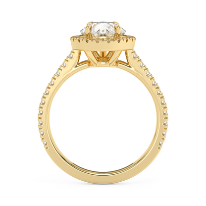 Emerald Solitaire Lab Grown Diamond Engagement Ring