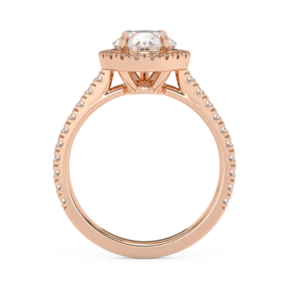 Emerald Solitaire Lab Grown Diamond Engagement Ring
