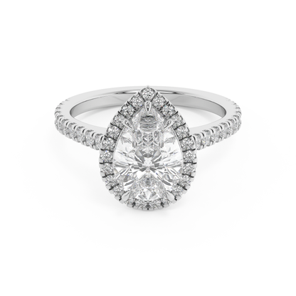 Emerald Solitaire Lab Grown Diamond Engagement Ring