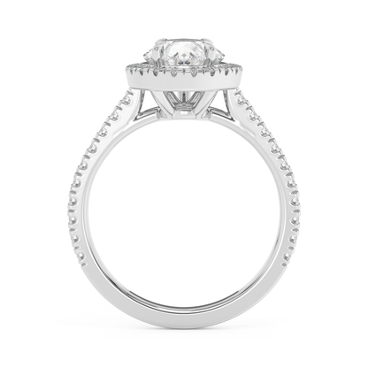 Emerald Solitaire Lab Grown Diamond Engagement Ring