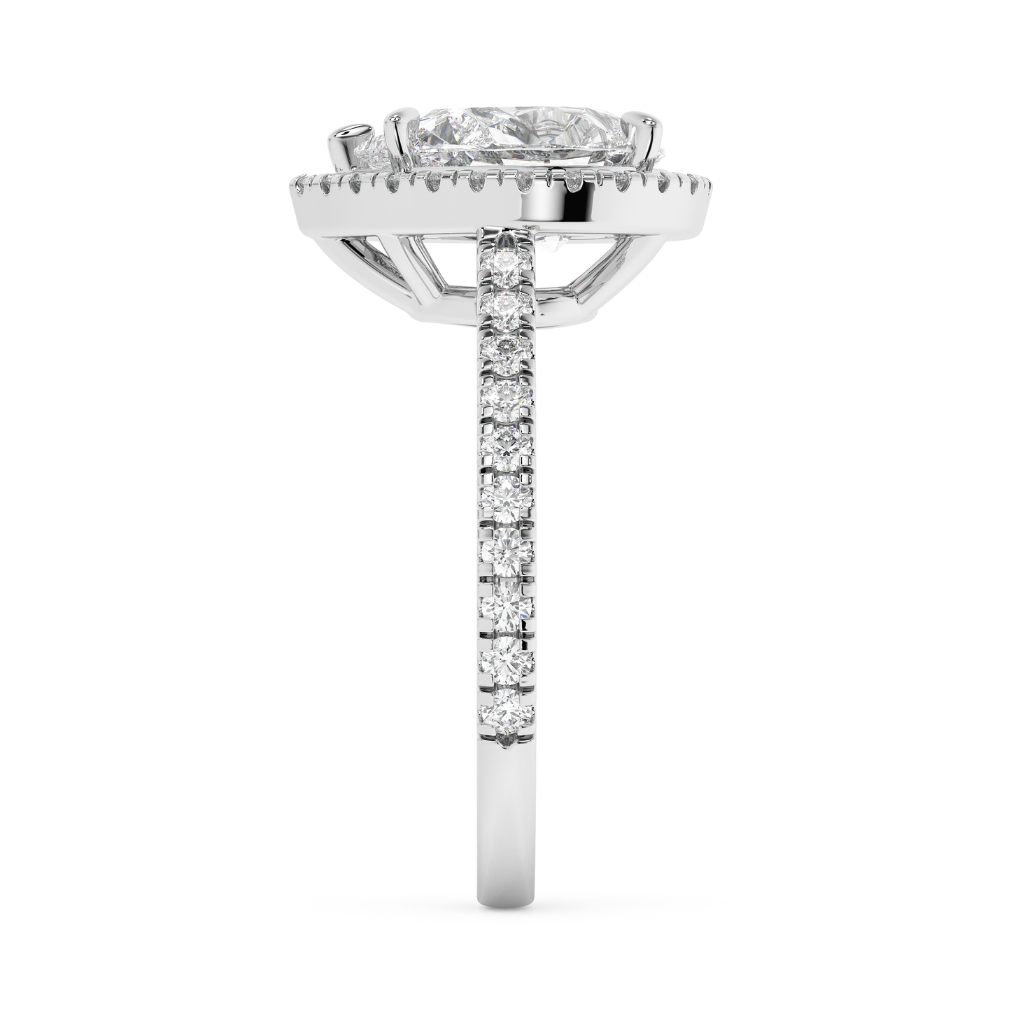 Emerald Solitaire Lab Grown Diamond Engagement Ring