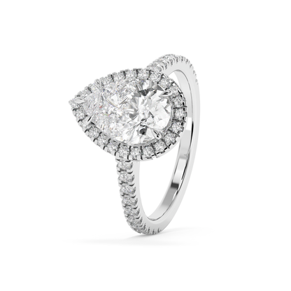 Emerald Solitaire Lab Grown Diamond Engagement Ring