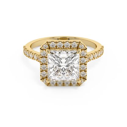 Emerald Solitaire Lab Grown Diamond Engagement Ring