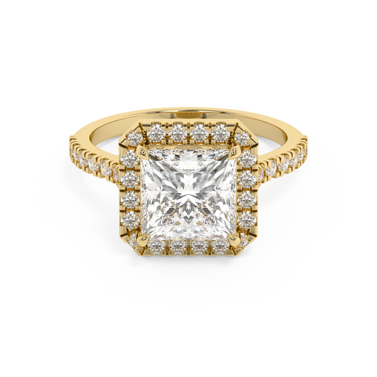 Emerald Solitaire Lab Grown Diamond Engagement Ring