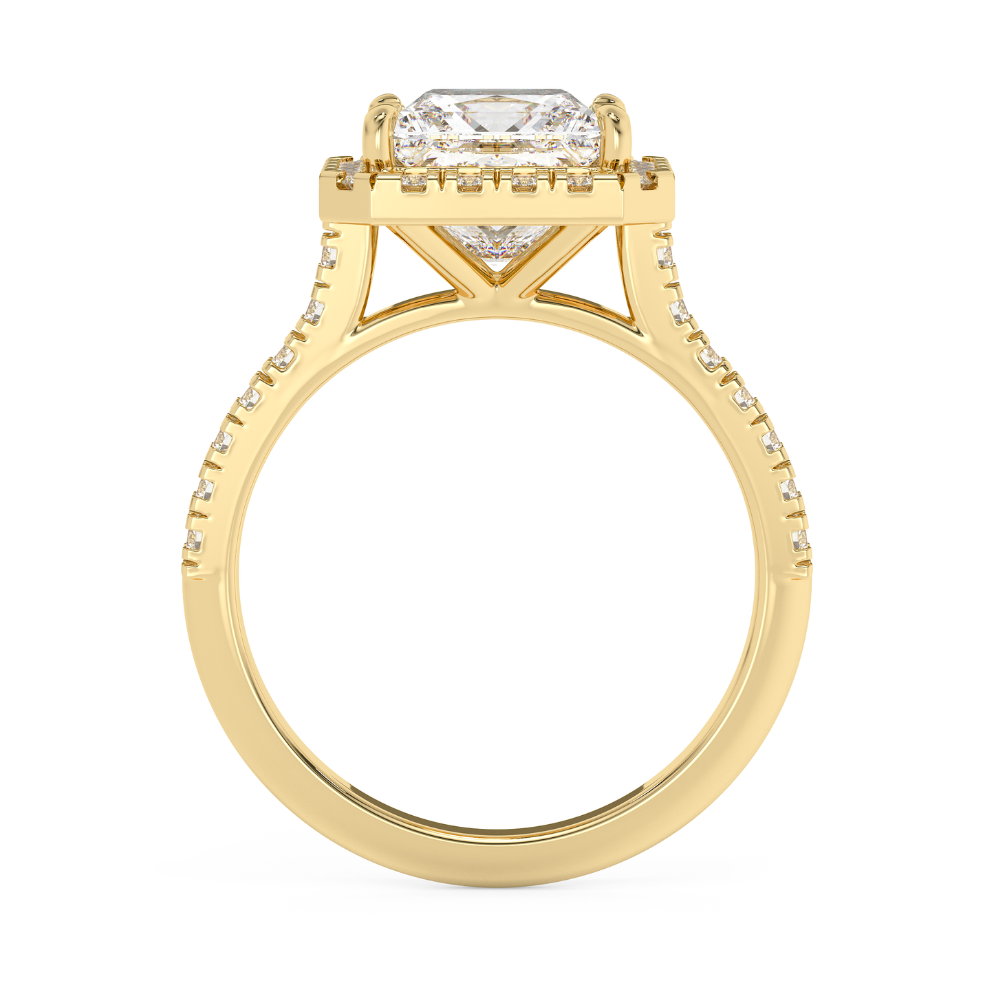 Emerald Solitaire Lab Grown Diamond Engagement Ring