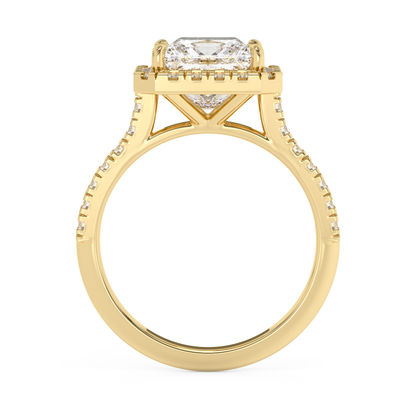 Emerald Solitaire Lab Grown Diamond Engagement Ring