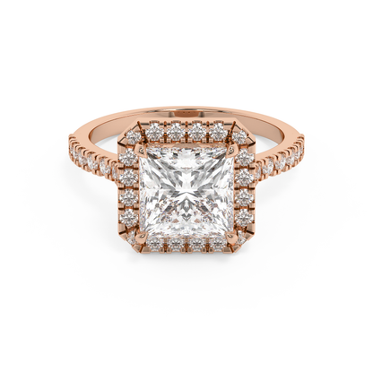 Emerald Solitaire Lab Grown Diamond Engagement Ring