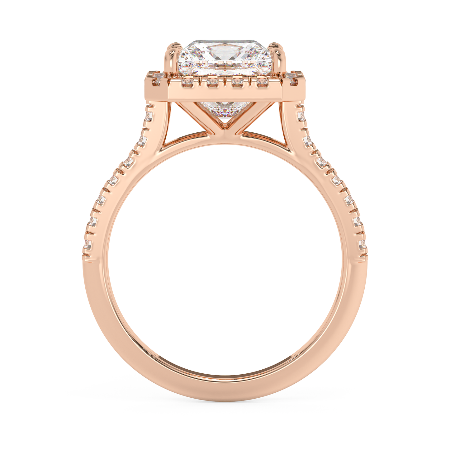 Emerald Solitaire Lab Grown Diamond Engagement Ring
