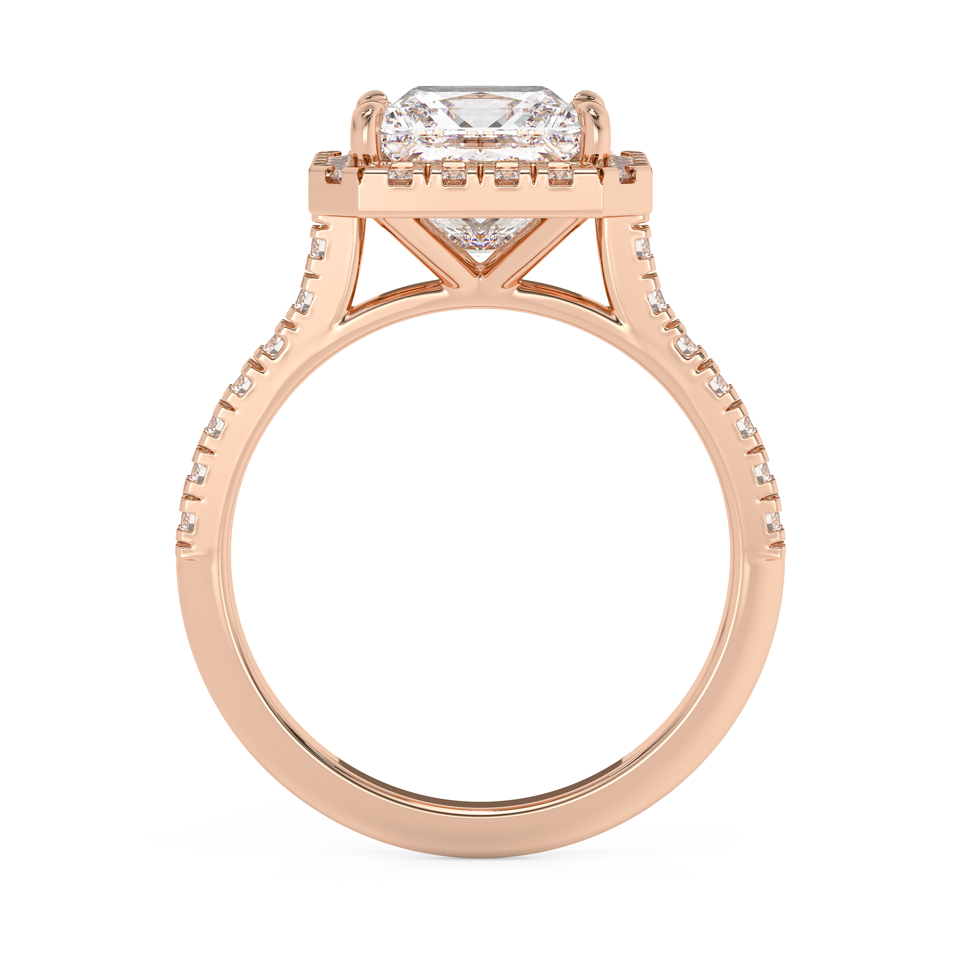 Emerald Solitaire Lab Grown Diamond Engagement Ring