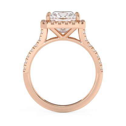 Emerald Solitaire Lab Grown Diamond Engagement Ring