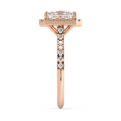 Emerald Solitaire Lab Grown Diamond Engagement Ring