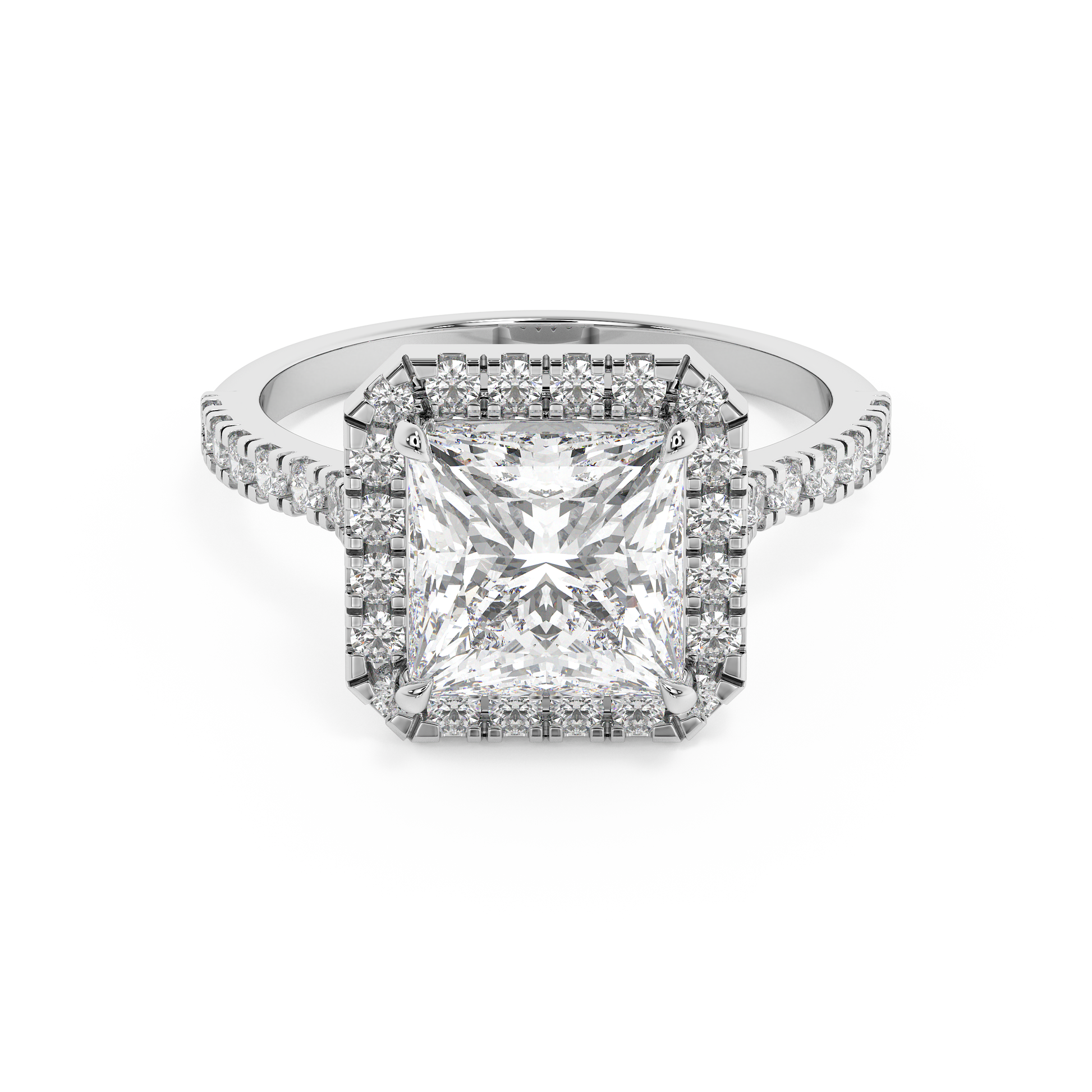 Emerald Solitaire Lab Grown Diamond Engagement Ring