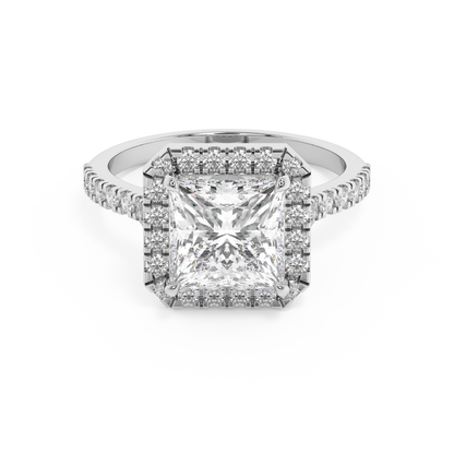 Emerald Solitaire Lab Grown Diamond Engagement Ring