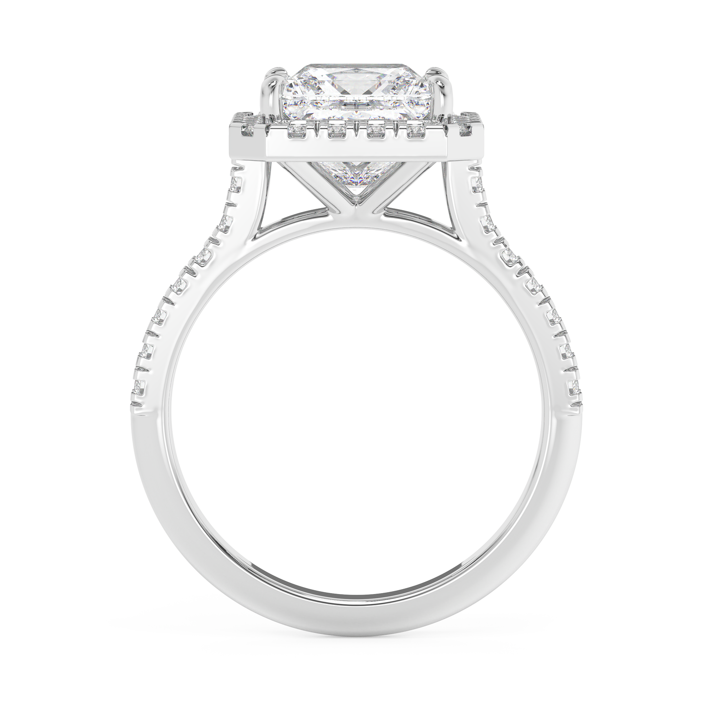 Emerald Solitaire Lab Grown Diamond Engagement Ring