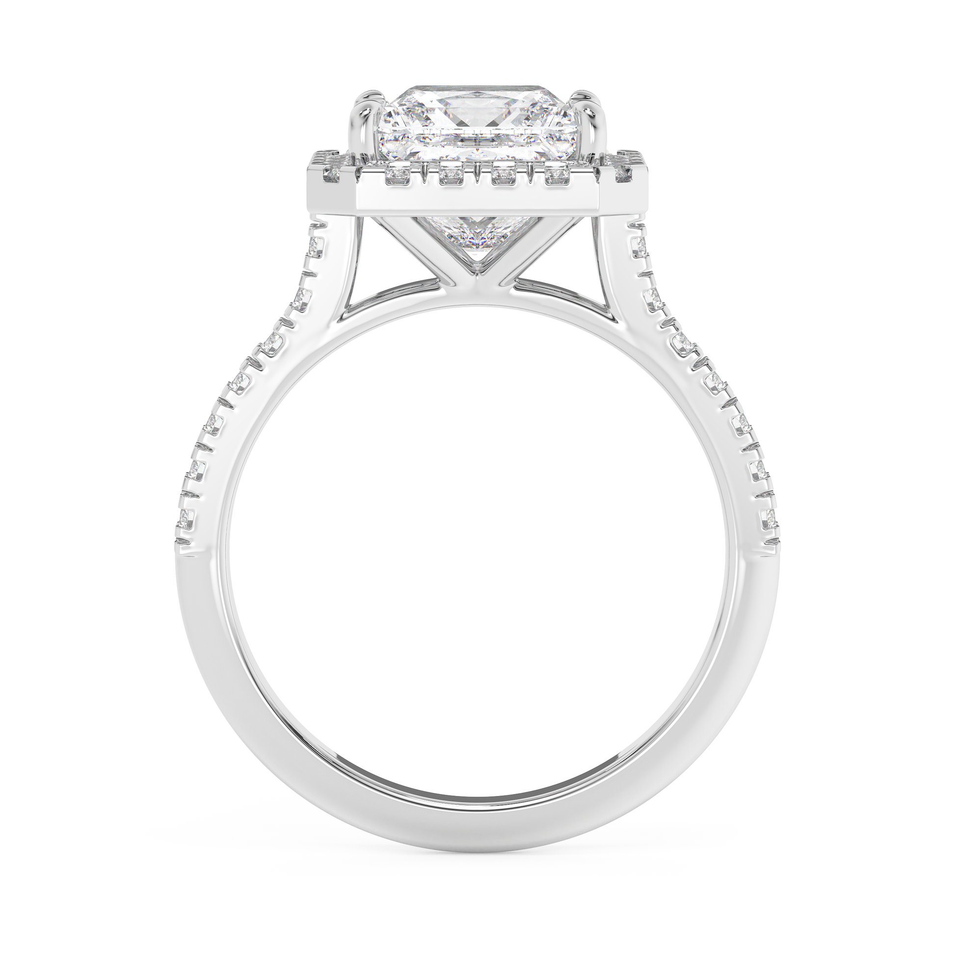 Emerald Solitaire Lab Grown Diamond Engagement Ring