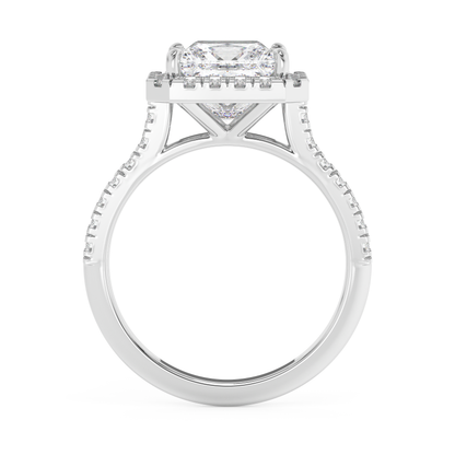 Emerald Solitaire Lab Grown Diamond Engagement Ring