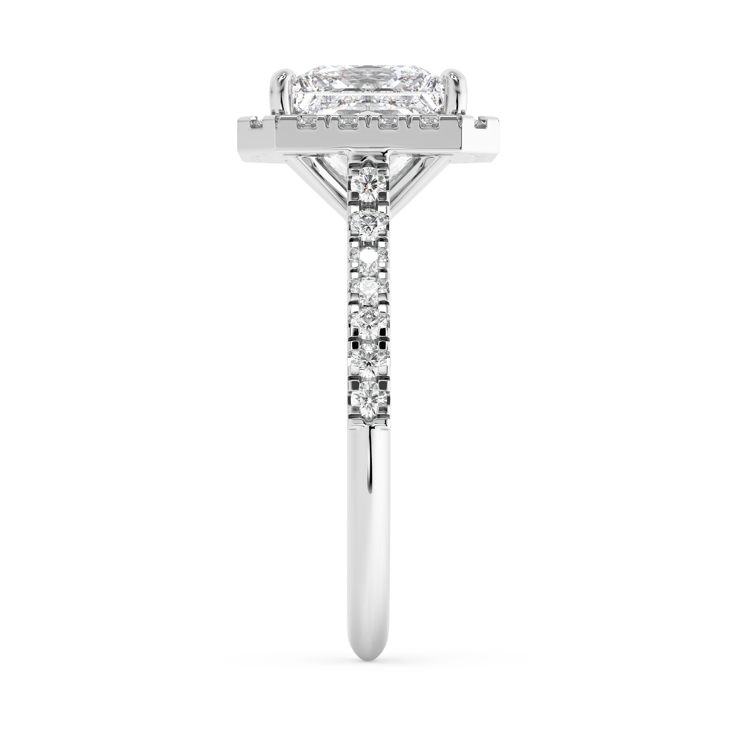 Emerald Solitaire Lab Grown Diamond Engagement Ring
