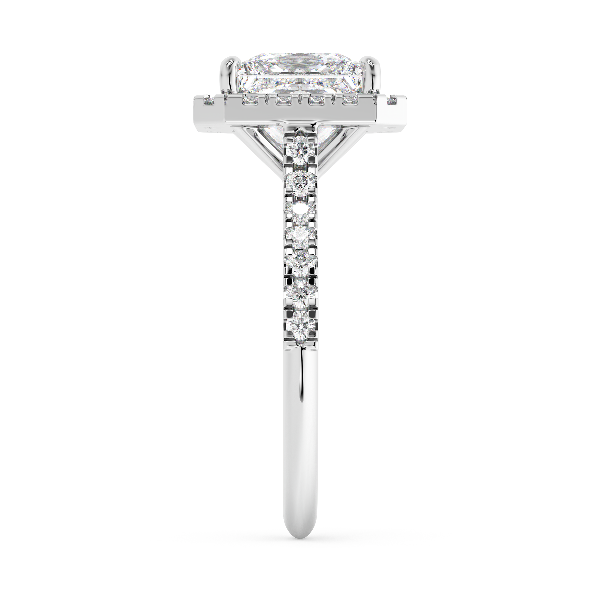 Emerald Solitaire Lab Grown Diamond Engagement Ring