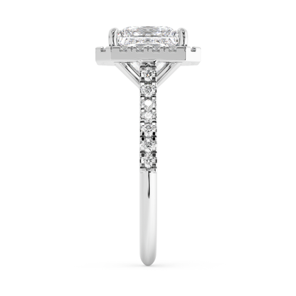 Emerald Solitaire Lab Grown Diamond Engagement Ring