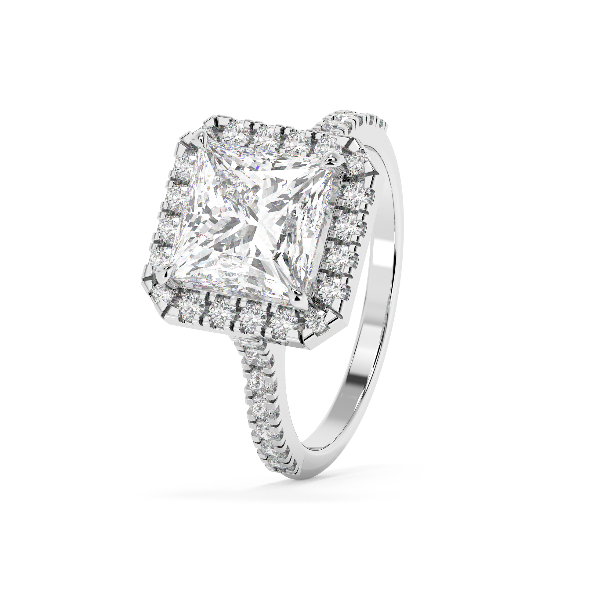 Emerald Solitaire Lab Grown Diamond Engagement Ring